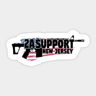 2A Support New Jersey USA Sticker
